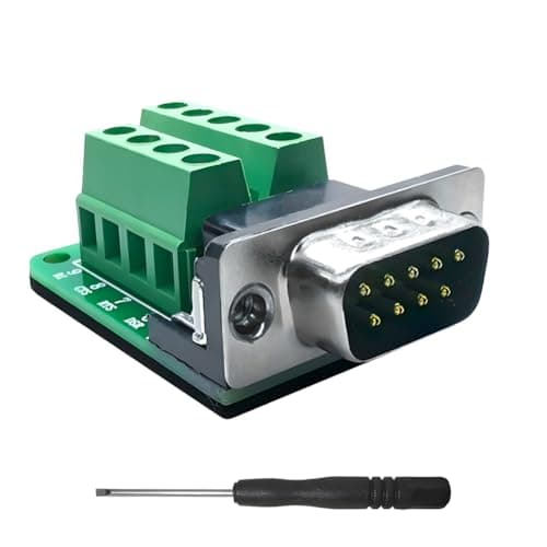Image of iYueMps DB9 Screw Terminal Block Adapter, RS232 D-SUB 9 pin Male to 9 Way Serial Terminal Breakout Board Connector Signal Module (Male)