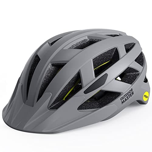 Image of OutdoorMaster Gem Recreational MIPS Cycling Helmet - Two Removable Liners & Ventilation in Multi-Environment - Bike Helmet in Mountain, Motorway for Youth & Adult (Pavement Gray, Medium)