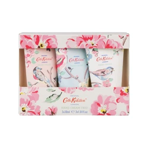 Image of Cath Kidston Hand Cream 3x 30ml, Shea Butter, 3 Fragrances, Hand Care Moisturiser, Pocket and Travel Size, Vegan and Cruelty Friendly, Beauty Gift For Her, Blossom Birds Collection
