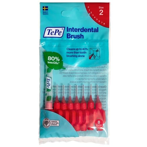 Image of TePe Interdental Brushes red 0,5 mm 2X 8er Pack