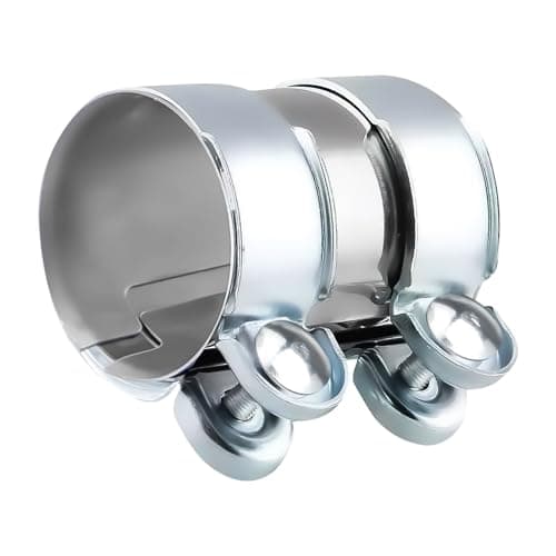 Image of Exhaust Clamp Pipe Connector, 95mm X 55mm Stainless Steel Exhaust Sleeve, Car Pipe Connector Exhaust Universal Exhaust Clamp Suitable for VW Audi Skoda. (55)