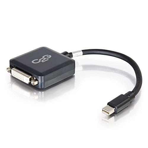 Image of C2G 20CM Mini DisplayPort Male to DVI-D Single Link Female Adapter Black, Full HD Mini DP or Thunderbolt Compatible with Apple MacBook, Mac Mini, Mac Pro, Microsoft Surface Pro, Dell XPS and More