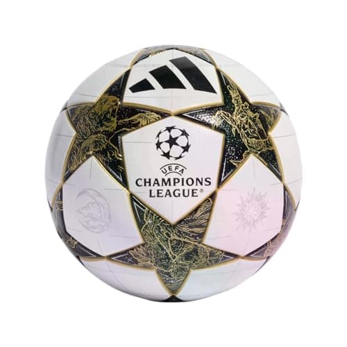 Image of Adidas UCL League Unisex Adult Football - White/Black/Gold Metallic, 5