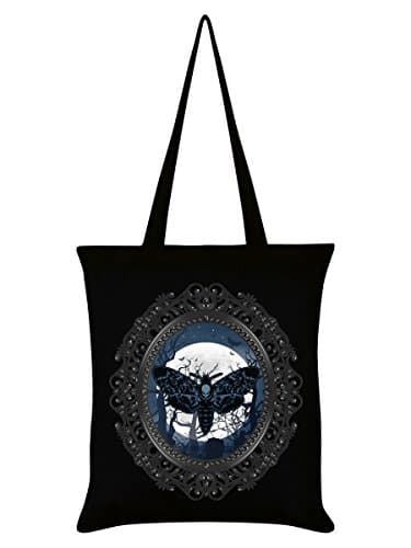 Image of Grindstore Death Moon Moth Tote Bag Black 38x42cm