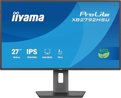 Image of iiyama XB2792HSU-B1 27 inch Eco IPS, 120Hz, 1ms, Full HD, HDMI/DP/USB, TCO10, TUV-GS, Epeat Silver, Height Adjustable Stand