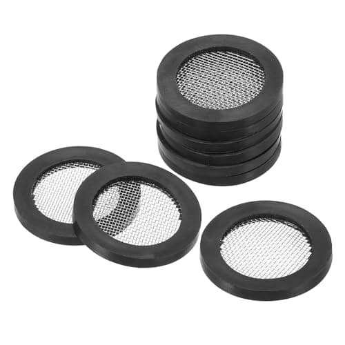 Image of PATIKIL Rubber Flat Washers 30mm OD 21mm ID 3mm Thickness with Stainless Steel Filter, 15 Pack Gasket for Faucet Pipe Water Hose