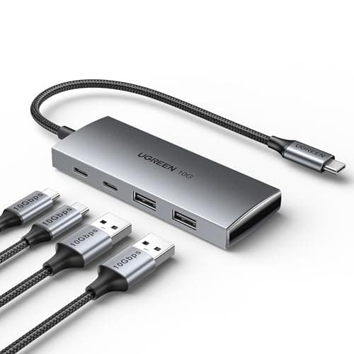 Image of UGREEN USB C Hub 10Gbps, 4 Ports Aluminum USB C 3.2 Splitter with 2 USB-C and 2 USB-A Data Ports, Type-C Multiport Adapter for Thunderbolt MacBook M1/M2, iPad Pro, XPS, Galaxy S22, Iphone 15, etc
