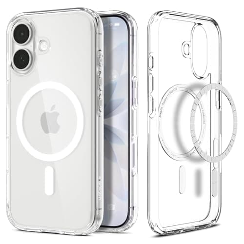 Image of Spigen Ultra Hybrid MagFit Case for iPhone 17, MagSafe Compatible Phone Cover [Anti-Yellowing] [Dura Clear] [Military-Grade Drop Protection] - Clear White