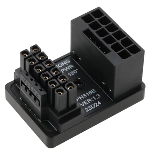 Image of OTOTEC 1x 12VHPWR 12+4 Pin Power Adapter ATX 3.0 16 Pins GPU PCIe5.0 180 Degree Angle Power Adapter Connector 600W Compatible with RTX 4090 4080 4070Ti 3090Ti Graphic Card Type B