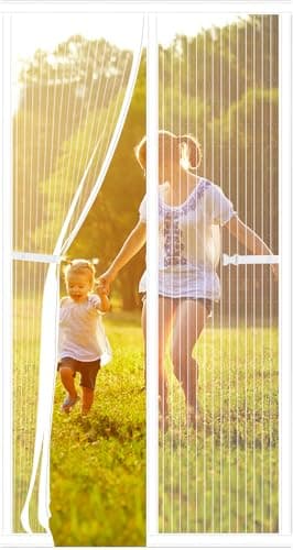 Image of Magnetic Fly Screen Door 90 * 210cm, Heavy Duty Bug Mesh Curtain with Powerful Magnets,Keep Bugs Out Lets Fresh Air in