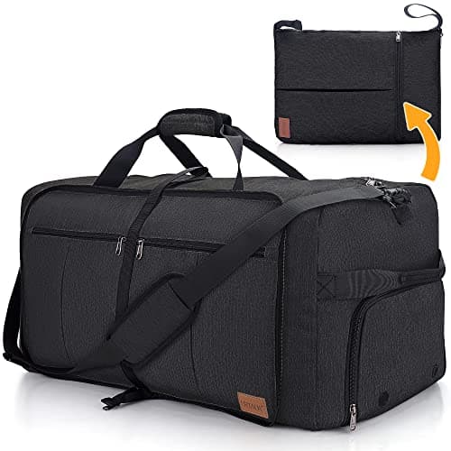 Image of Urtala Travel Bag for Men & Women, 100L Foldable Duffel Bag Holdall Tote Carry on Luggage Weekend Overnight Bag with Shoe Compartment & Shoulder Strap, Lightweight Waterproof
