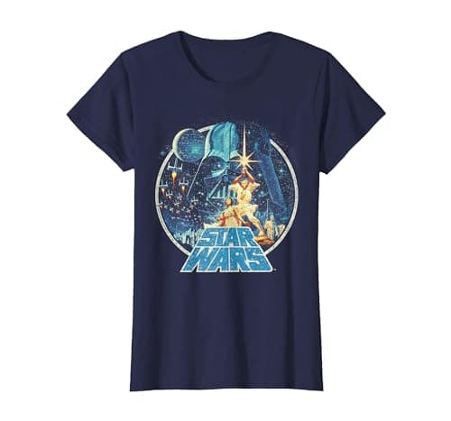 Image of Star Wars Men's Vintage Victory T-Shirt, Navy Blue, Large