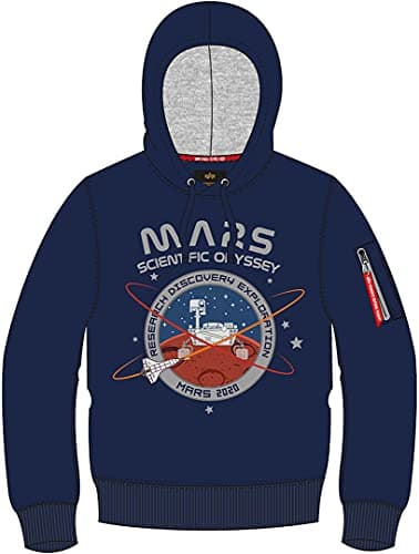 Image of ALPHA INDUSTRIES Men's Mission to Mars Hooded Sweatshirt Hoody, Blue (rep. Blue), S