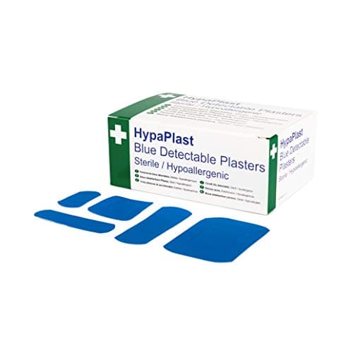 Image of Safety First Aid Group HypaPlast Blue Catering Plasters Assorted Pack of 100