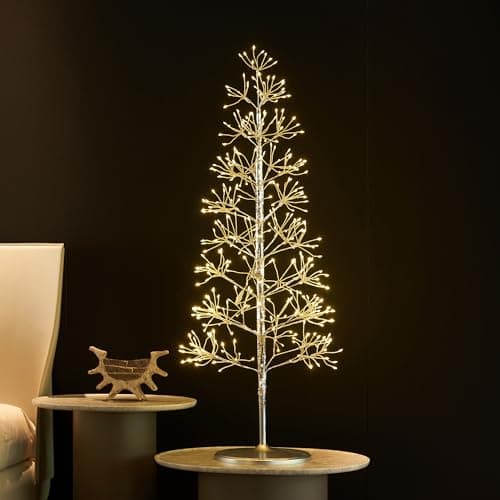 Image of LITBLOOM Lighted Silver Starburst Tree 4FT
