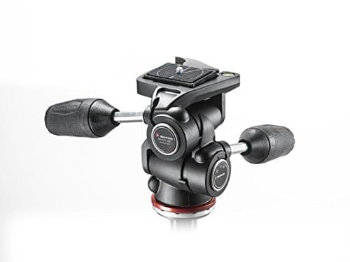 Image of Manfrotto MH804-3W, MK II 3 Way Head in Adapto w/Retractable Levers, Independent Axis Control, Ergonomic Rubber Handle, for DSLR, CSC, Mirrorless