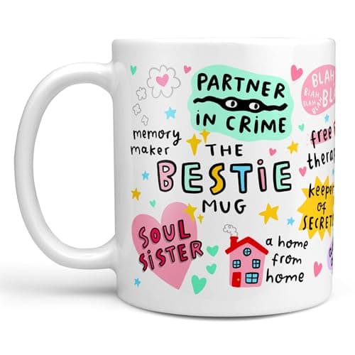 Image of The Bestie Mug, Best Friend Gift, My Sidekick, My Happy Place, My Partner in Crime, My Soul Sister
