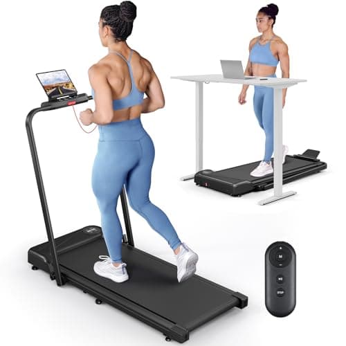 Image of THERUN Walking Pad Treadmill Quiet Foldable, Under Desk Treadmill for Home Office, PortableRunning Machine with 2.5HP Motor Wide Cushioned Belt,Compact Treadmills for Home Fitness Equipment