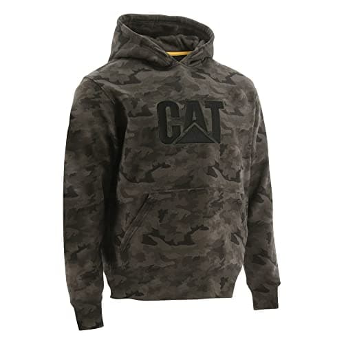 Image of Caterpillar Men's Trademark Hooded Sweatshirt, Night Camo, Medium