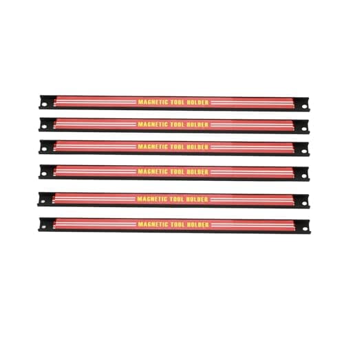Image of CROWNSHOP Garage Wall Tool Holder Set of 6 Magnetic Tool Holder Rack 18”/46cm Heavy Duty Powerful Magnetic Strip Tool Bar with Magnet for Screwdriver Wrench