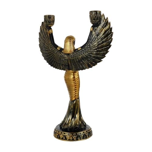 Image of Angoily Tealight Candle Holder Candlestick Adornment Vintage Resin Egyptian Figure Creative Display Decoration for Home and Creative Decorations