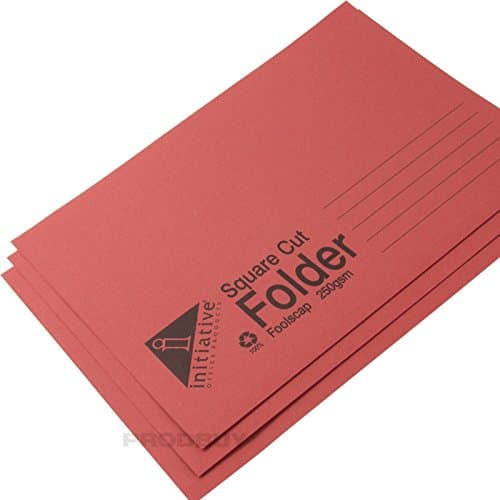 Image of [50 Pack] Red Foolscap 250gsm Square Cut Folders