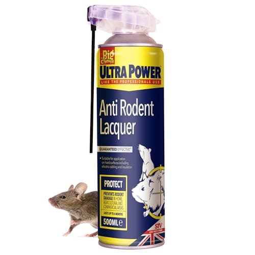 Image of The Big Cheese Ultra Power – Anti Rodent Lacquer Dual Action Aerosol – Rat Deterrent & Mouse Repellent, Peppermint Oil Spray - Professional Prevention of Rodent Damage – 6 Months Protection – 500ml