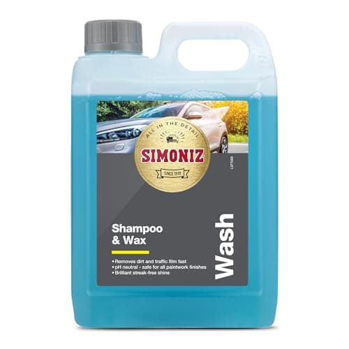 Image of Simoniz Car Shampoo & Wax 2L, 2-in-1 Car Shampoo, Deep Car-Cleaning With Carnauba Wax Protection, Use In A Bucket Or Snow Foam Cannon To Get Tough On Dirt & Grime, Safe For All Paintwork, 2 Litre