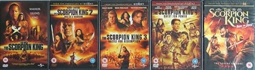 Image of THE SCORPION KING 1-5 COMPLETE COLLECTION / 1. SCORPION KING / 2. RISE OF A WARRIOR / 3. BATTLE FOR REDEMPTION / 4. QUEST FOR POWER / 5. BOOK OF SOULS = ULTIMATE 5 x DVD UK SET