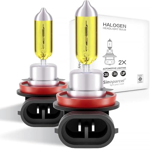 Image of Sinoparcel Enhanced H11 Fog Light Bulb, 2500K H11 Headlight Bulb, More Penetrating, for Fog Light, Low Beam, 12V 55W, IP67, Pack of 2