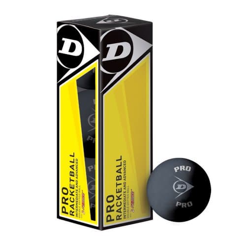 Image of Dunlop Pro Racquetballs/Squash 57 Balls (3 Balls), Black