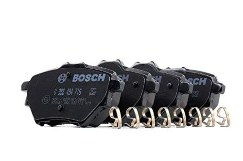 Image of Bosch BP1711 - Brake Pads Car Rear Axle - Bosch Quality - Reduced Noise and Dust - ECE-R90 Certified - Copper-Free - 1 Set of 4 Pads - With Accessories
