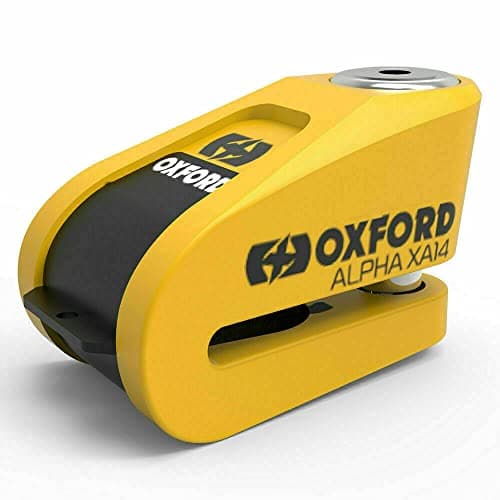 Image of Oxford Security Alpha XA14 Motorcycle Bike Disc Lock 14mm Yellow Security Alarm Free Cable (Yellow)