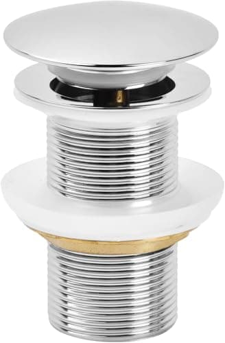 Image of Unslotted Chrome Basin Waste by Arty Bathrooms - Silver Pop Up Sink Waste without Overflow - Standard 1.1/4" Connection - Click Clack Push Button