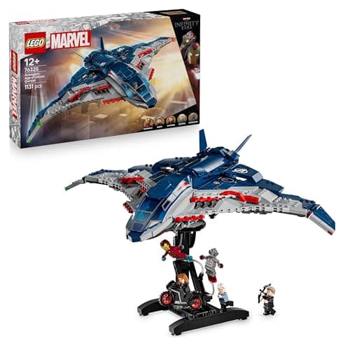 Image of LEGO® Marvel Avengers: Age of Ultron Quinjet 76325 Kids’ Building Kit and Super Hero Toy, Film Collectible for Boys and Girls, with 5 Minifigures Including Iron Man, Black Widow and Hawkeye