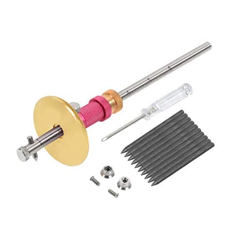 Image of Newkiton Wheel Marking Gauge Plus with Micro Adjust Function, 1 Bearing Wheel Cutter for Soft Wood, 1 Locked Wheel Cutter for Hard Wood, 1 Metal Pin, 10 Woodworking Pencils, 1 Screwdriver Included