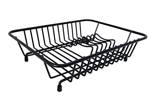 Image of Delfinware 2020BK Dish Drainer, Metal, Black, 31.5 x 25 x 8.5 cm