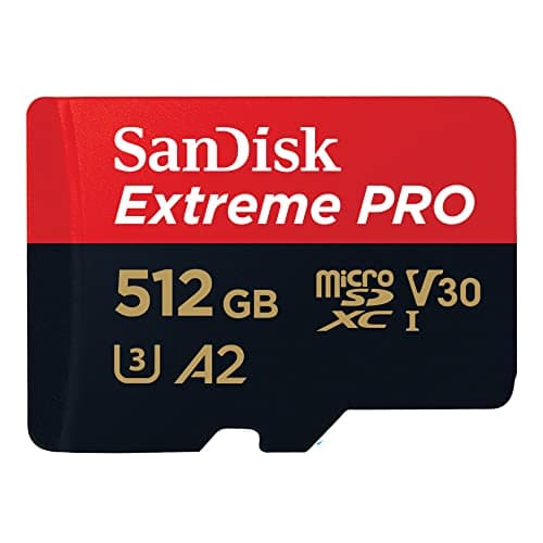 Image of SanDisk 512GB Extreme PRO microSDXC card + RescuePro Deluxe, up to 200 MB/s, with A2 App Performance, for smartphones, action cameras or drones UHS-I Class 10 U3 V30, Black