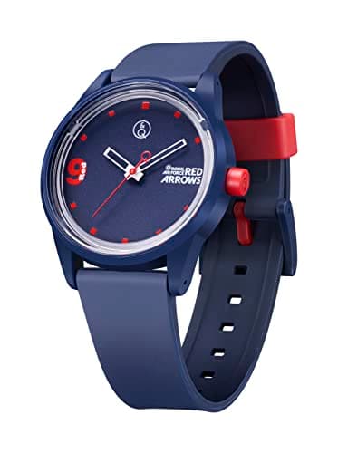 Image of Citizen Q&Q Red Arrows Solar Powered 40mm Watch, Charges with Sunlight or Any Other Fluorescent Light Source, Water Resistant to 100m, 2 Year Warranty, for Boys and Girls R04A-500VY