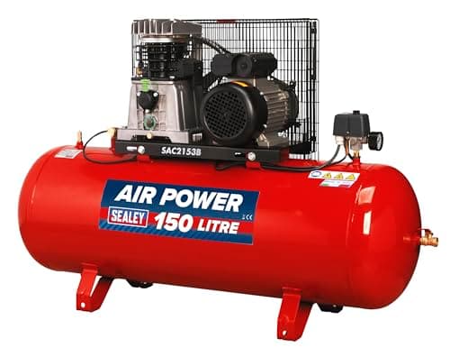 Image of Sealey Sac2153B Compressor 150Ltr Belt Drive 3Hp with Cast Cylinders
