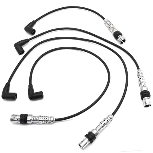 Image of JUUDDENPARTS 4Pcs Ignition Spark Plug Cable Wire Set, Replacement for A-U-D-I A1, Replacement for Skoda Yeti Fabia Roomster MPV Replaces 9A30B200 9A30C200