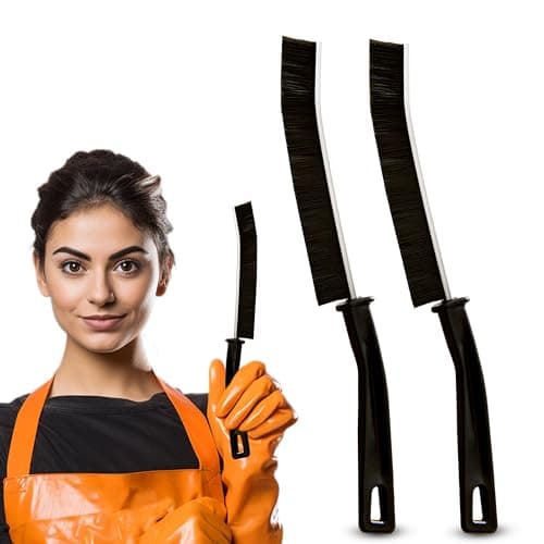 Image of Crevice Cleaning Brush 2 Pcs Hard Bristle Gap Cleaning Brush Tool For Narrow Corners In Home Kitchen Bathroom Tile And Window Groove,Grout Cleaner Brush (Pf-Xh065) (2pcs Black)