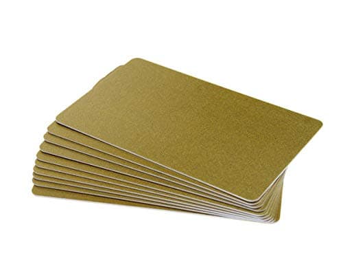 Image of Blank Colour PVC Plastic ID Cards for Magicard, Evolis, Zebra, Smart, Javelin, Fargo, Datacard Badge Printers - by PAC Supplies Global Ltd (100) (Gold)