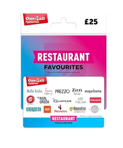 Image of One4all Restaurant Favourites £25 Gift Card - UK Redemption - Delivered by Post