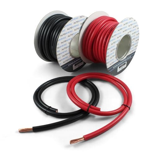 Image of AUTOWIRING Automotive Hi-Flex 170 Amp 25mm² 4 AWG Battery/Starter/Inverter/Welding PVC Cable Wire (Black, 2 Metre)