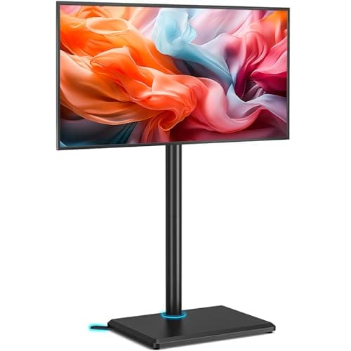 Image of TVON TV Floor Stand for 32 to 60 inch TVs Tall TV Stand with Support Feet, Slim Corner TV Stand Height Adjustable Swivel TVs Stand, Max VESA 400x400mm up to 40kg