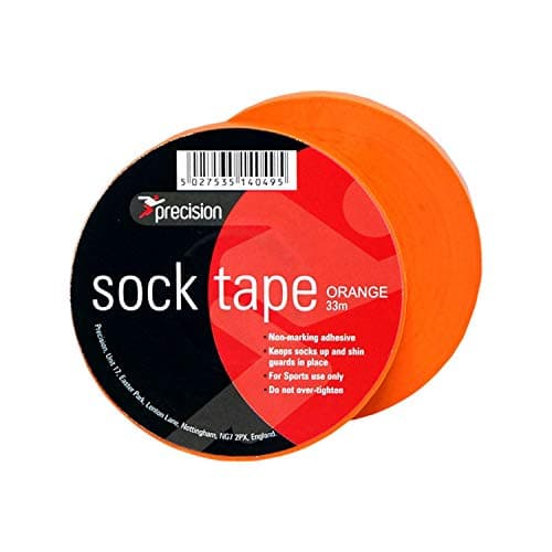 Image of Precision Unisex (Pack 10) Precision Sock Tape 19mm Pack of 10 , orange, One Size UK