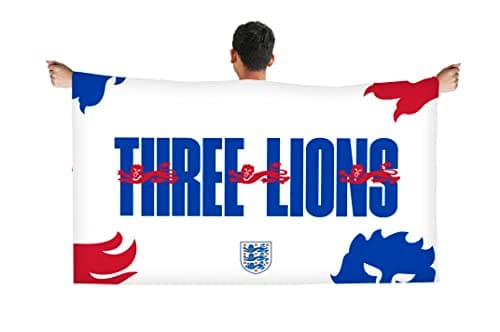 Image of Hy-Pro Officially Licensed England FA 5' x 3' Three Lions Cape Flag | England Flag, Euro 2024