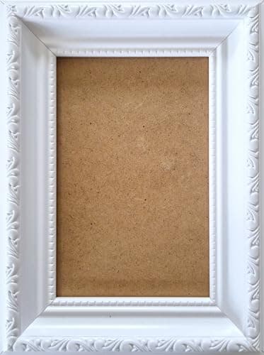 Image of Aryllis Vintage 6x4 Photo Frame, White, Free-standing & Wall Mountable Premium Picture Frame with Perspex Front