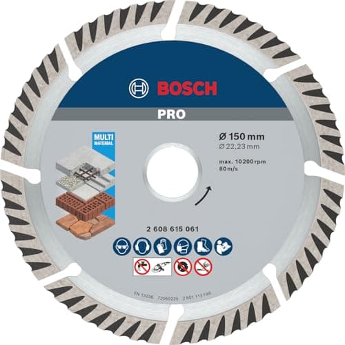 Image of Bosch 1x PRO Multi Material Diamond Cutting Disc for Bore 22.23 and Large Angle Grinders (for Concrete, Reinforced concrete, Ø 150 mm, Professional Accessory Large Angle Grinder)